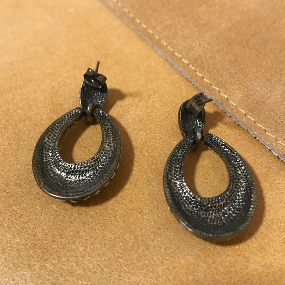 Vintage Tear Drop Rhinestone Dangles - Picture 3 of 3